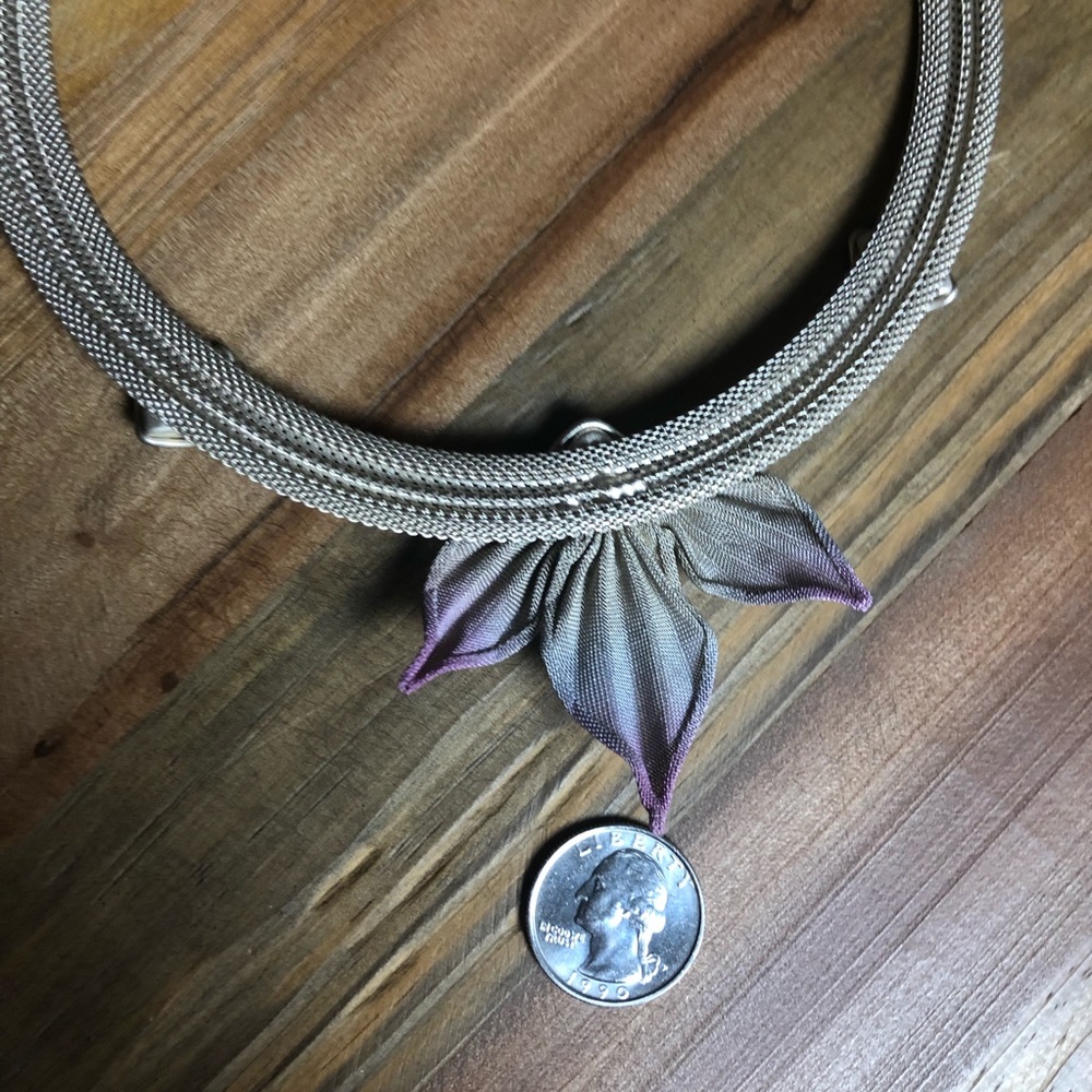 Sarah Cavender Metalworks Mesh Floral Necklace - Picture 5 of 5
